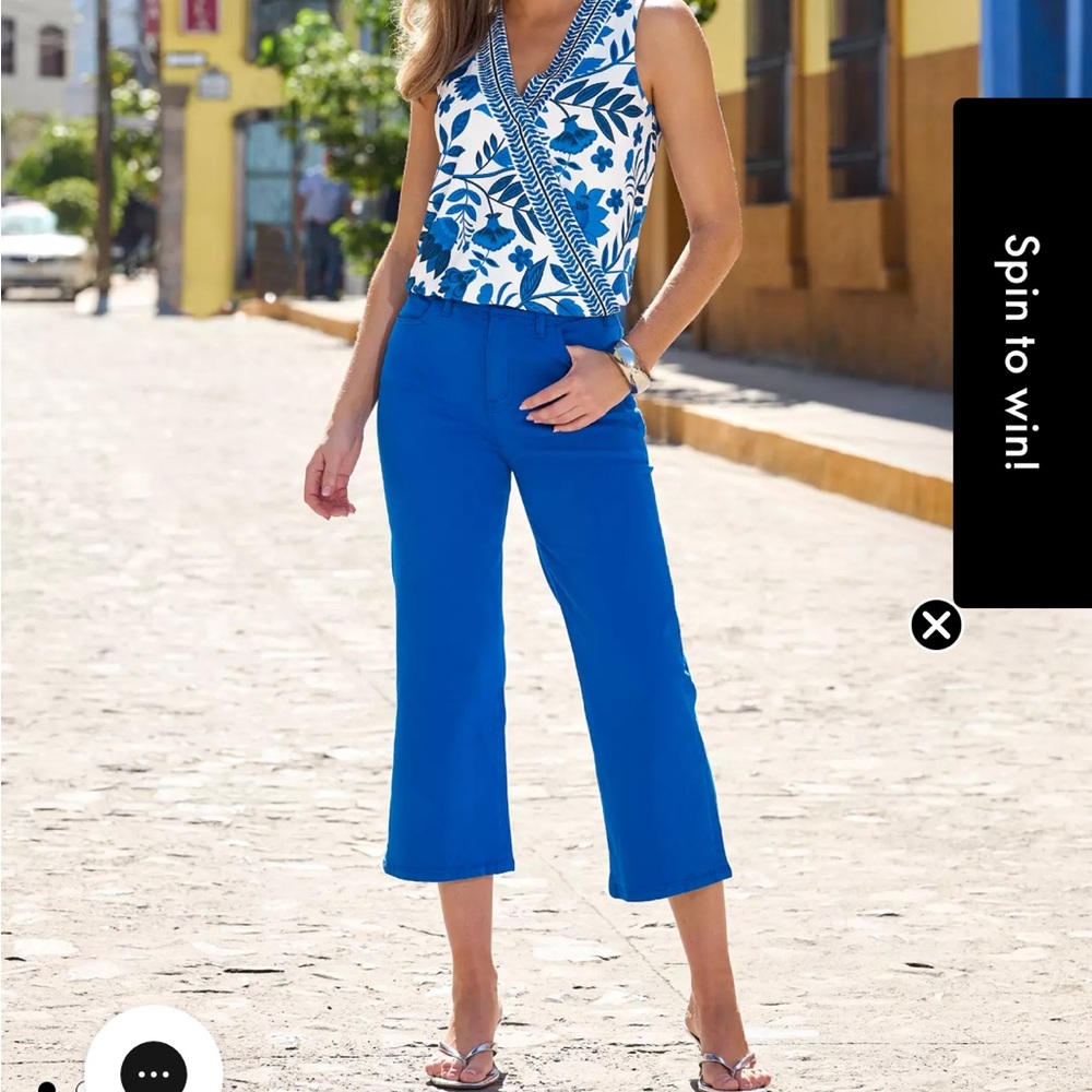 Boston Proper Blue Wide Leg Pants